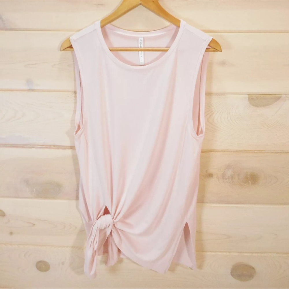 Fabletics Light Pink Tank Top Tied Sleeveless size L